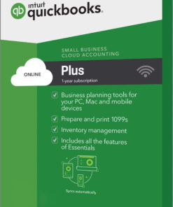5 user – QuickBooks Online – Plus Edition – Enhanced Business Accounting Software (PC/Mac) – 1 Year with Unlimited Support